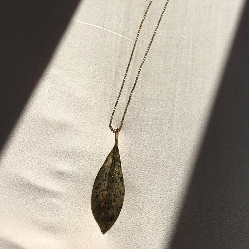 Gold leaf necklace